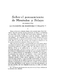 Sobre el pensamiento de Menéndez y Pelayo