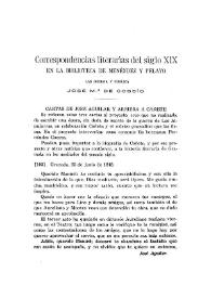 Correspondencias literarias del siglo XIX en la Biblioteca de Menéndez Pelayo