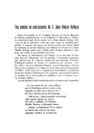 Dos poesías no coleccionadas de D. Juan Nicasio Gallego