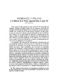 Menéndez y Pelayo y la historia de la poesía hasta el siglo XIX