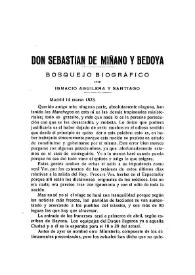 Don Sebastián de Miñano y Bedoya. Bosquejo biográfico