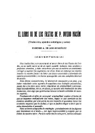 El libro III de los Fastos de P. Ovidio Nasón