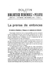 La prensa de entonces. El brindis de Menéndez y Pelayo en el centenario de Calderón