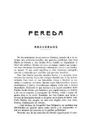 Pereda. Recuerdos