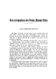 De la correspondencia entre Pereda y Menéndez Pelayo