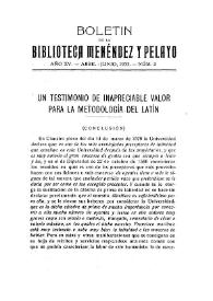 Un testimonio de inapreciable valor para la metodología del latín (conclusión)