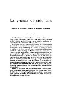 La prensa de entonces. El brindis de Menéndez y Pelayo en el centenario de Calderón (conclusión)