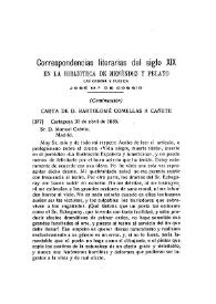 Correspondencias literarias del siglo XIX en la Biblioteca de Menéndez Pelayo