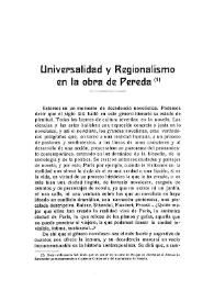 Universalidad y Regionalismo en la obra de Pereda