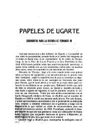 Papeles de Ugarte. Documentos para la historia de Fernando VII