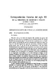 Correspondencias literarias del siglo XIX en la Biblioteca de Menéndez Pelayo (Continuación)