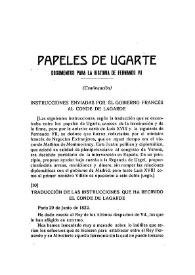 Papeles de Ugarte. Documentos para la historia de Fernando VII (Continuación)