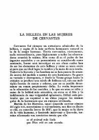 La belleza en las mujeres de Cervantes