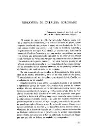 Primavera de Catalina [sic] Coronado