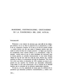 Marxismo, existencialismo, cristianismo en la panorámica del cine actual