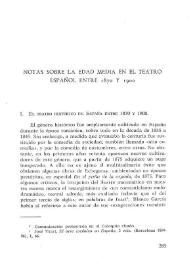 Notas sobre la Edad Media en el teatro español entre 1870 y 1900