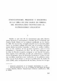 Etnocentrismo, prejuicio y xenofobia en la obra de José María de Pereda: del regionalismo provinciano al paternalismo localista