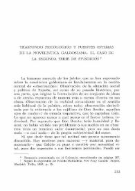 Trasfondo psicológico y fuentes íntimas de la novelística galdosiana: el caso de la segunda serie de 