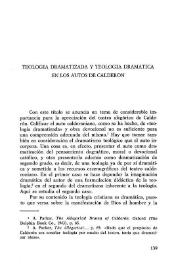 Teología dramatizada y teología dramática en los autos de Calderón