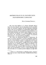 Menéndez Pelayo en el conflicto entre tradicionalismo y liberalismo