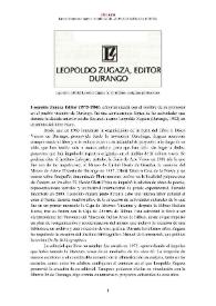 Leopoldo Zugaza Editor (1975-1980) [Semblanza] 