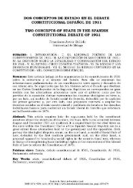 Dos conceptos de Estado en el debate constitucional español de 1931