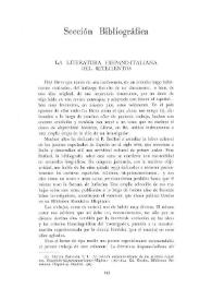 La literatura hispano-italiana del setecientos