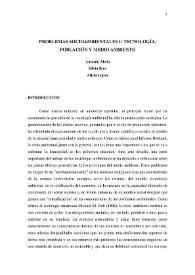 Problemas socioambientales I: tecnología, población y medio ambiente