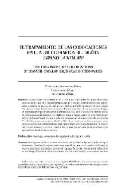El tratamiento de las colocaciones en los diccionarios bilingües español-catalán

