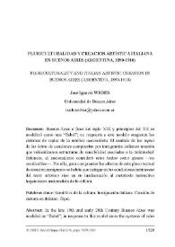 Pluriculturalidad y creación artística italiana en Buenos Aries (Argentina, 1890-1910)