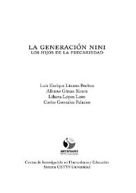 La generación nini. Los hijos de la precariedad