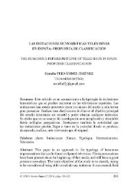 Las imitaciones humorísticas televisivas en España: propuesta de clasificación