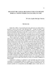 Selección de cartas cruzadas entre Concepción Morell y Benito Pérez Galdós durante 1892