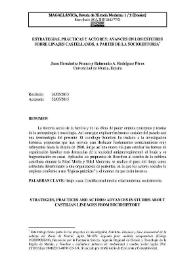 Estrategias, prácticas y actores: avances en los estudios sobre linajes castellanos, a partir de la sociohistoria