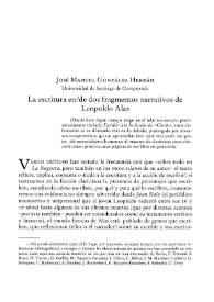 La escritura en/de dos fragmentos narrativos de Leopoldo Alas