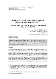 El futuro del pasado. Prolepsis y memoria en el discurso comunista (1931-1975) 