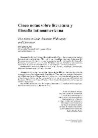 Cinco notas sobre literatura y filosofía latinoamericana