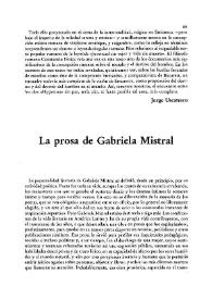 La prosa de Gabriela Mistral