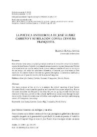 La poética antiheroica de José Suárez Carreño y su relación con la censura franquista