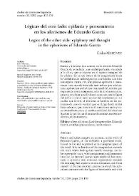 Lógicas del otro lado: epifanía y pensamiento en los aforismos de Eduardo García