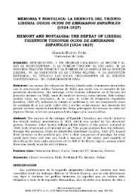 Memoria y nostalgia: la derrota del Trienio Liberal desde 