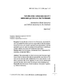 Introducción: autonomía moral y autonomía política en Jan Sieckmann