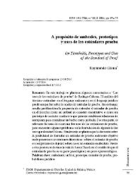 A propósito de umbrales, prototipos y usos de los estándares prueba