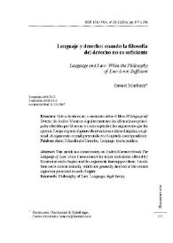 Lenguaje y derecho: cuando la filosofía del derecho no es suficiente