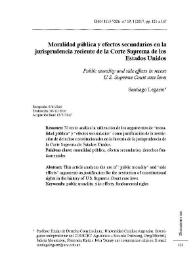 Moralidad pública y efectos secundarios en la jurisprudencia reciente de la Corte Suprema de los Estados Unidos