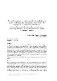 Del antifranquismo al feminismo: la búsqueda de una nueva ciudadanía del movimiento democrático de mujeres en la Transición democrática