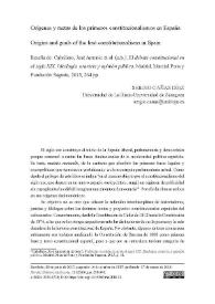 Orígenes y metas de los primeros constitucionalismos en España