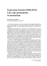 Esperanza Guisán (1940-2015). Una roja permanente. In memoriam