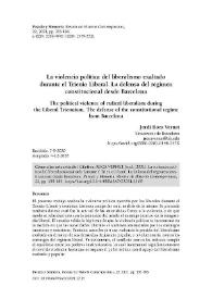 La violencia política del liberalismo exaltado durante el Trienio Liberal. La defensa del régimen constitucional desde Barcelona