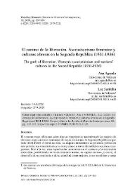 El camino de la liberación. Asociacionismo femenino y culturas obreras en la Segunda República (1931-1936)